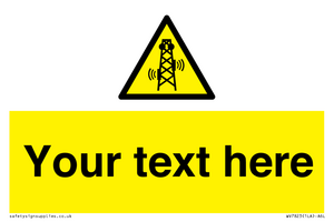 Custom warning RF radiation transmitter